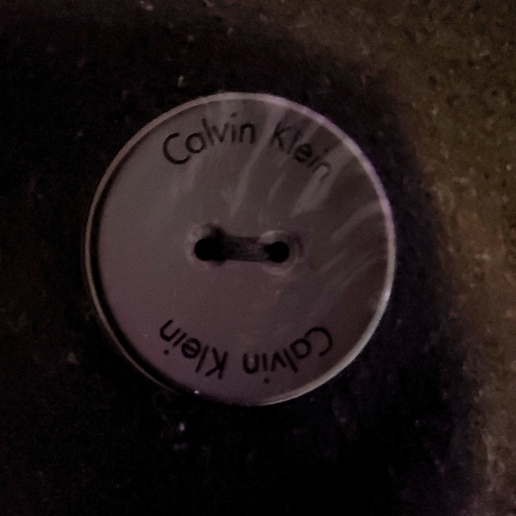 Calvin Klein Wool Black Pea Coat Size 10 Women's pockets Mid Lenght - Picture 11 of 13